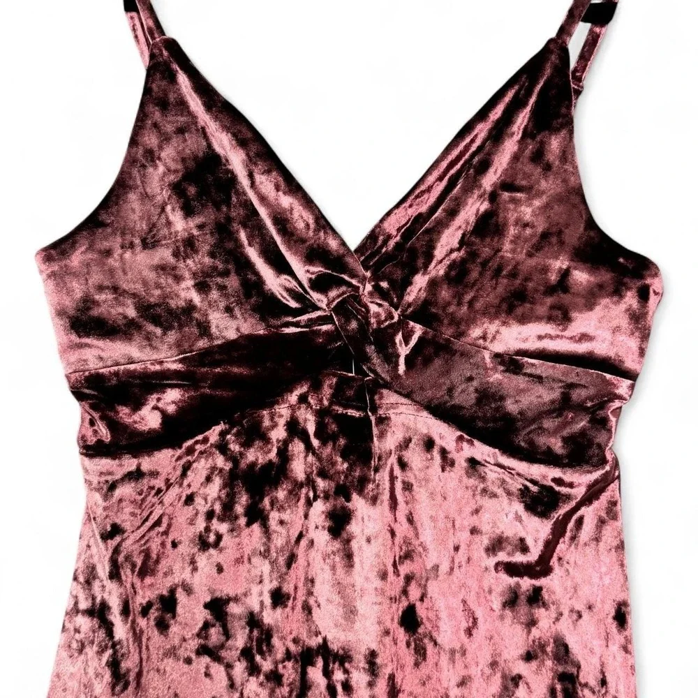 Free People Intimately Crushed Velour Mini Slip Dress Sz S Pink Club Party‎ NWT